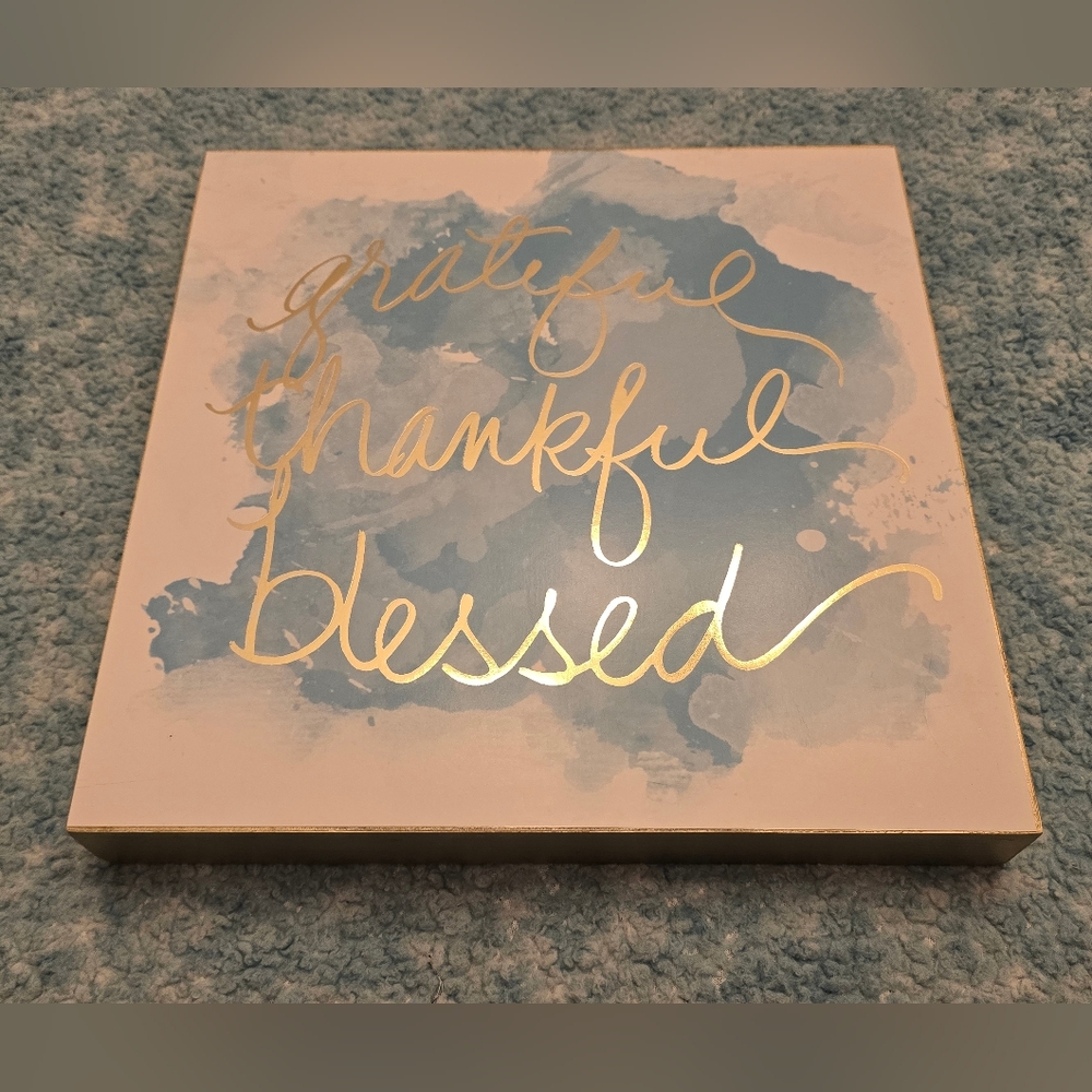 Kirklands Wall Art - "Grateful Thankful Blessed" - Good Condition